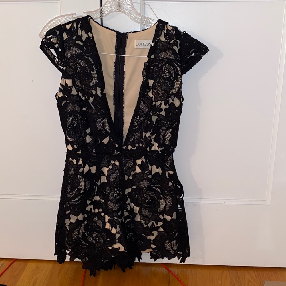 Lioness Low Neckline Lace Romper